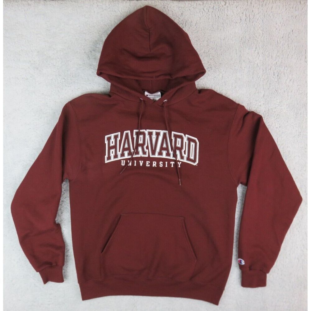 Harvard University Hoodie Sweatshirt Champion Stitched Embroidered Unisex Size M